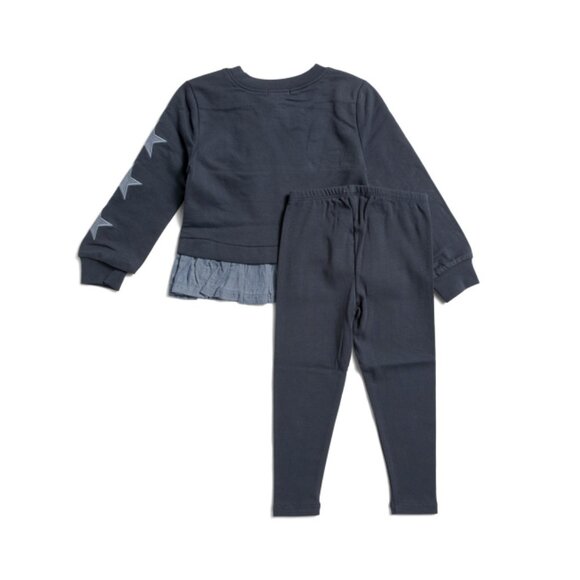 SPLENDID Navy Infant Girls 2pc Shining Star Sweatshirt And Pants Set - Picture 2 of 2
